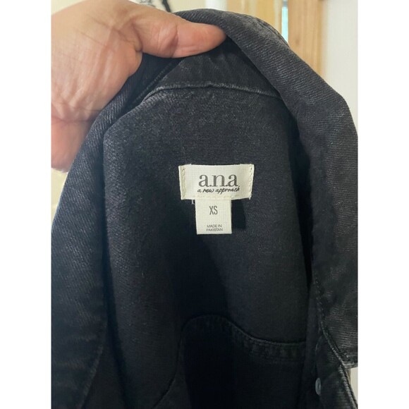 a.n.a Women's Denim Dress Black Long Sleeves Size XS Button Front Belted Casual - Picture 12 of 12